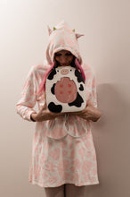 Load image into Gallery viewer, Strawberry Cow Hoodie Dress