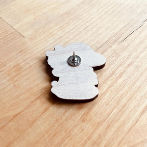 Frog, Mushroom, and Bee Wooden Pin