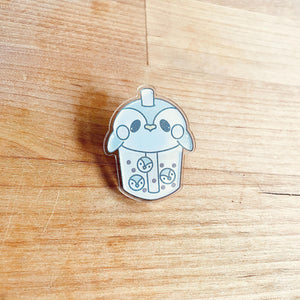 Penguin Boba Acrylic Pin