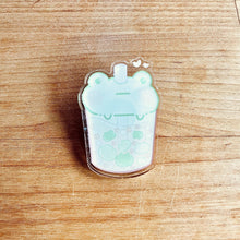 Load image into Gallery viewer, Frog Boba Acrylic Pin
