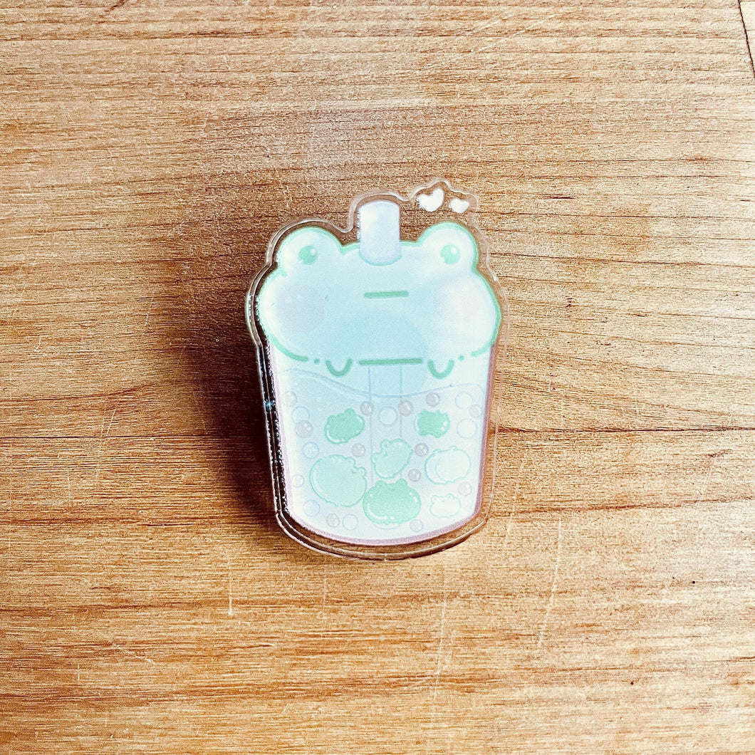 Frog Boba Acrylic Pin