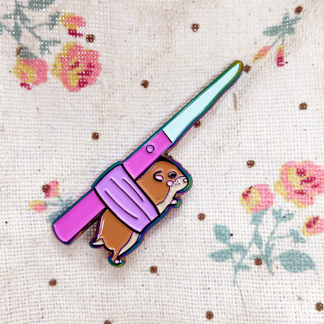 Hamster with a Knife Pin