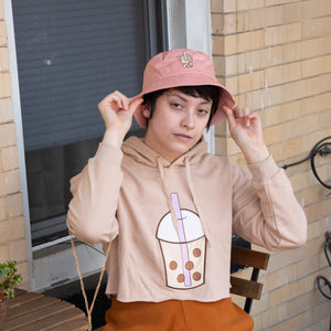 Bubble tea crop hoodie