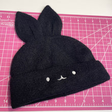 Load image into Gallery viewer, Black Bunny Earred Beanie
